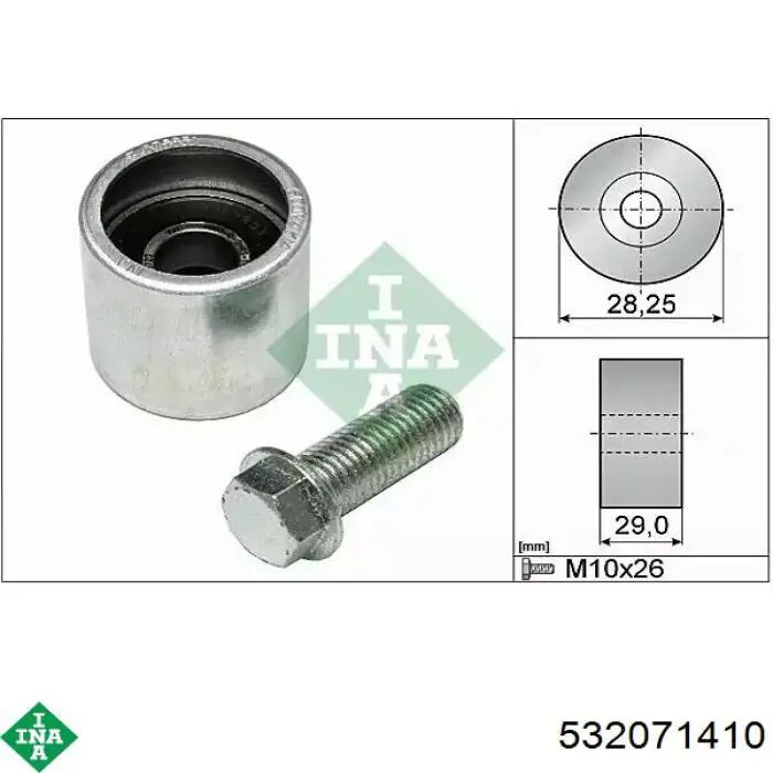 Rolo parasita da correia do mecanismo de distribuição de gás INA 532071410 preço, a partir de 18,46 USD