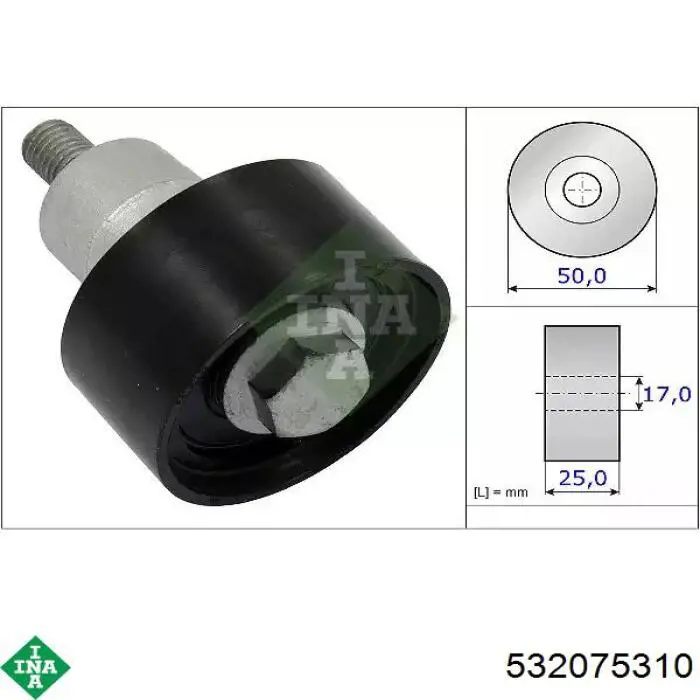 Rolo parasita da correia do mecanismo de distribuição de gás INA 532075310 preço, a partir de 22,36 USD