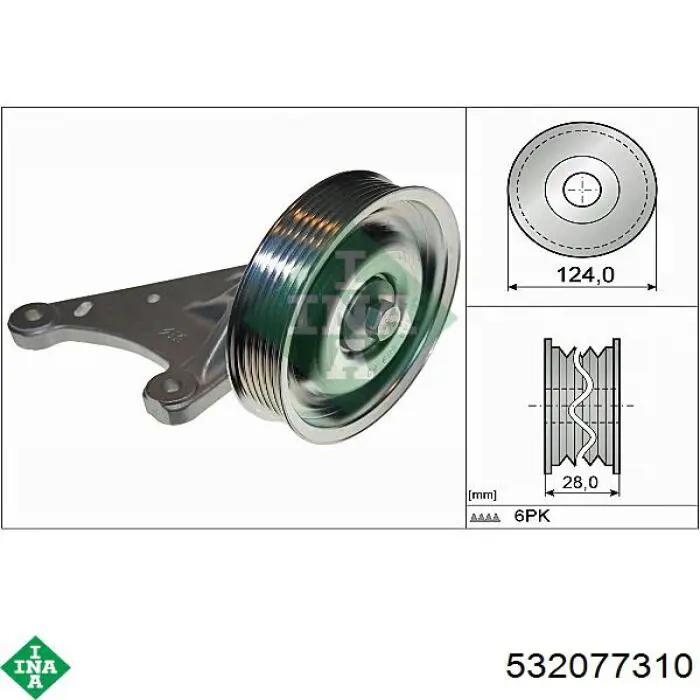 Rolo parasita da correia de transmissão INA 532077310 preço, a partir de 52,32 USD