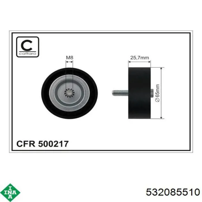 Rolo parasita da correia de transmissão INA 532085510 preço, a partir de 22,12 USD