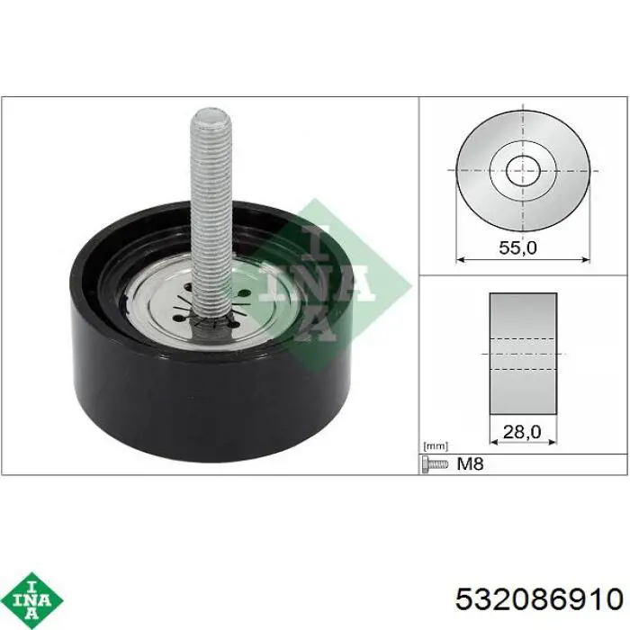 55491011 Opel Rolo parasita da correia de transmissão