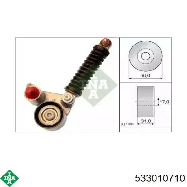 Reguladora de tensão da correia de transmissão INA 533010710 preço, a partir de 128,23 USD