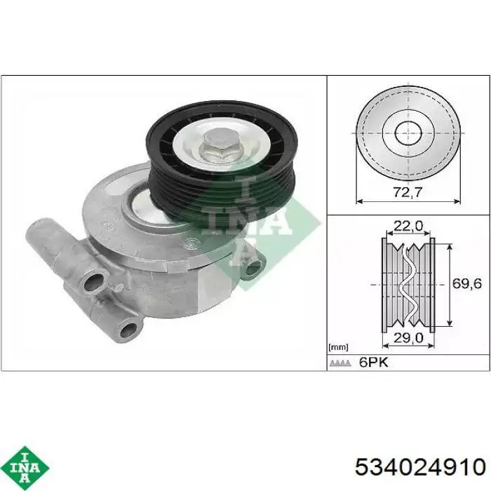 Reguladora de tensão da correia de transmissão INA 534024910 preço, a partir de 93,02 USD