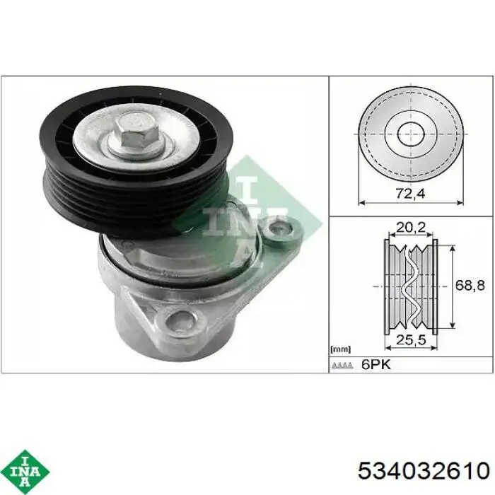 Reguladora de tensão da correia de transmissão INA 534032610 preço, a partir de 64,30 USD