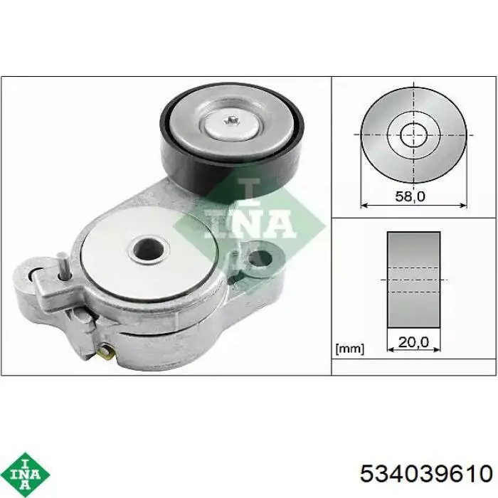Rolo de reguladora de tensão da correia de transmissão INA 534039610 preço, a partir de 36,87 USD