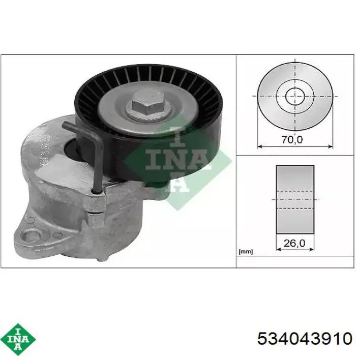 Reguladora de tensão da correia de transmissão INA 534043910 preço, a partir de 71,24 USD