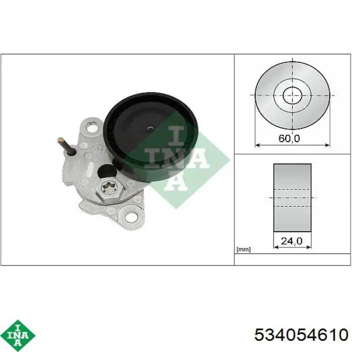Rolo de reguladora de tensão da correia de transmissão INA 534054610 preço, a partir de 26,61 USD