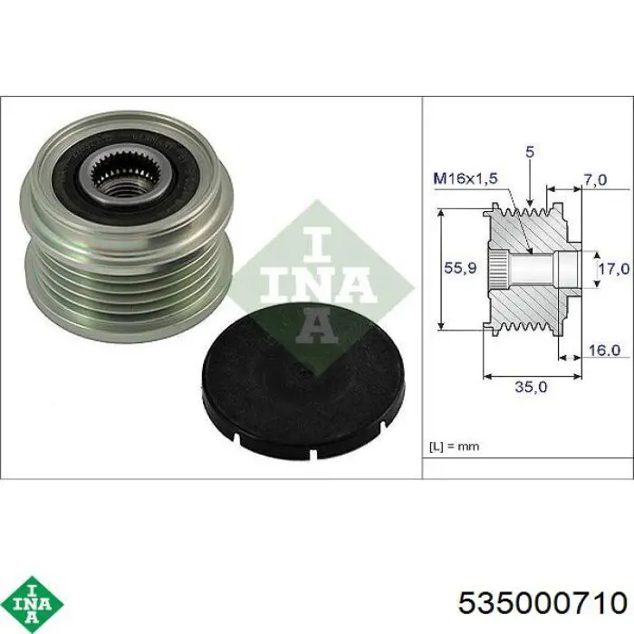 Polia do gerador INA 535000710 preço, a partir de 40,64 USD