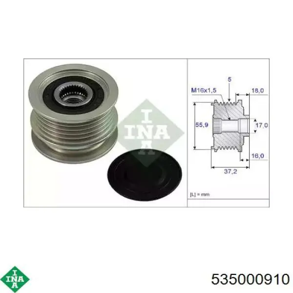Polia do gerador INA 535000910 preço, a partir de 48,29 USD