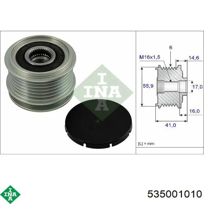 Polia do gerador INA 535001010 preço, a partir de 39,50 USD
