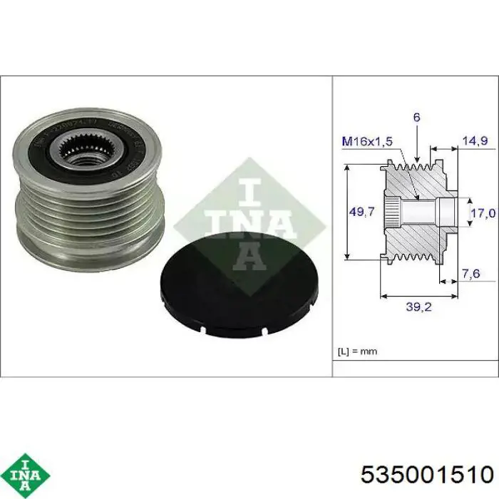 Polia do gerador INA 535001510 preço, a partir de 35,97 USD