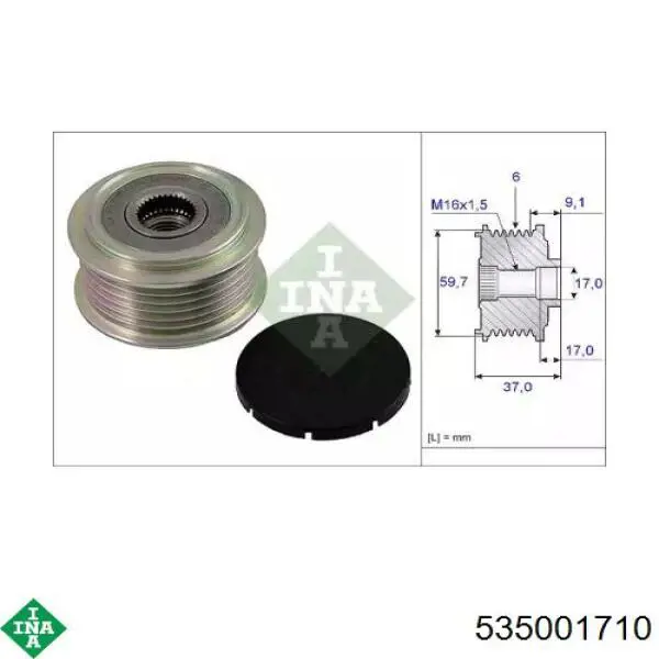 Polia do gerador INA 535001710 preço, a partir de 38,43 USD