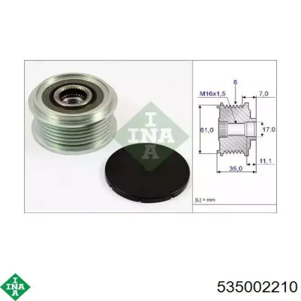 Polia do gerador INA 535002210 preço, a partir de 38,11 USD