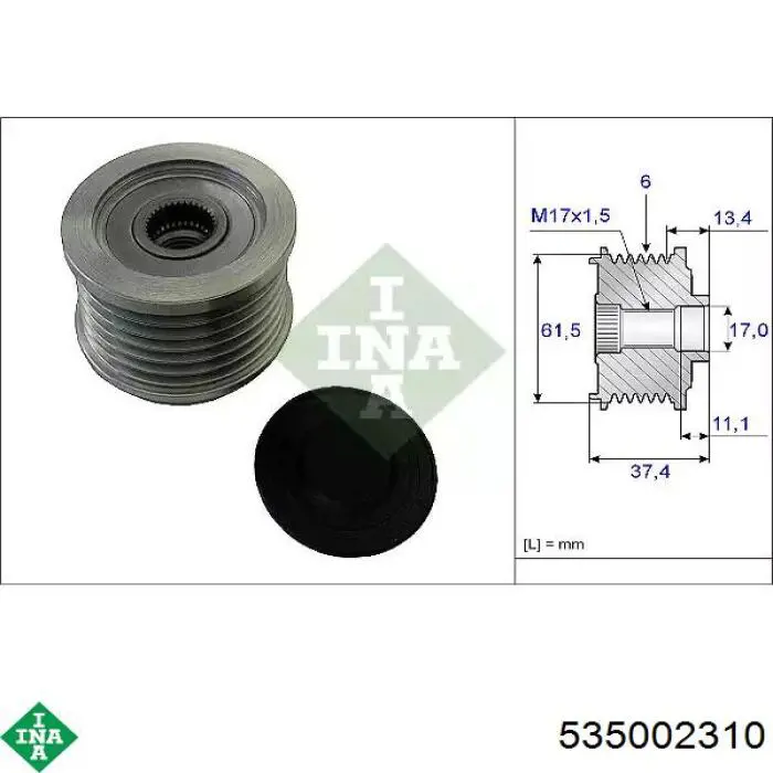 Polia do gerador INA 535002310 preço, a partir de 36,92 USD