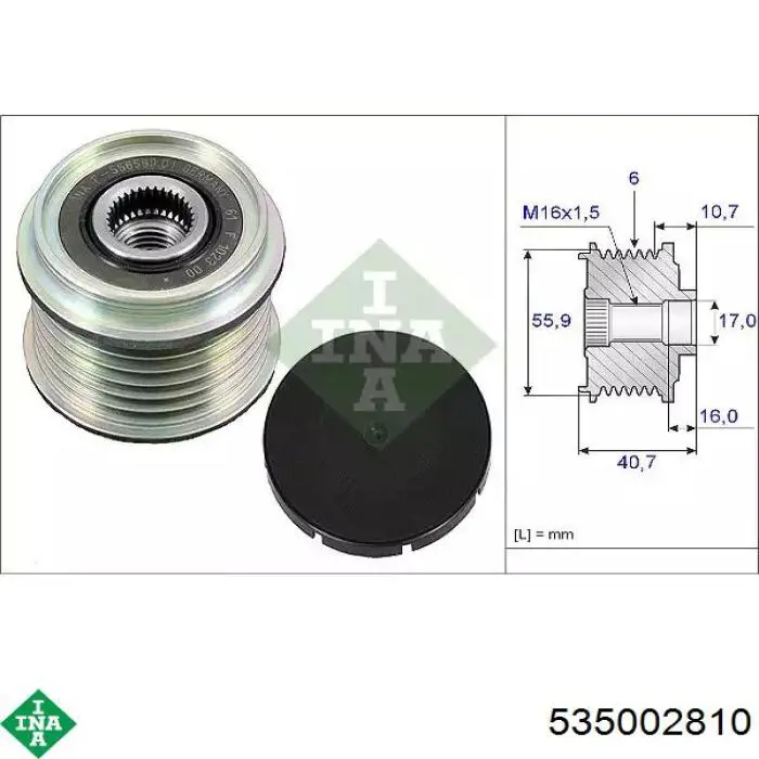 Polia do gerador INA 535002810 preço, a partir de 37,15 USD