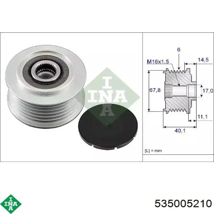 Polia do gerador INA 535005210 preço, a partir de 51,08 USD