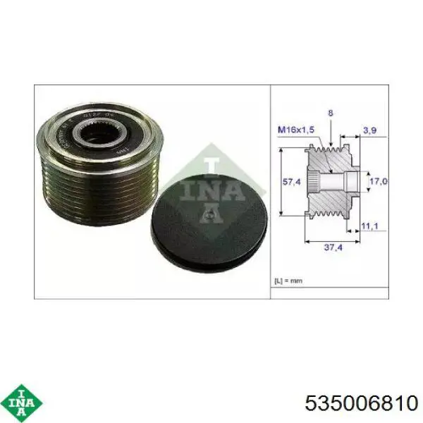 Polia do gerador INA 535006810 preço, a partir de 46,80 USD