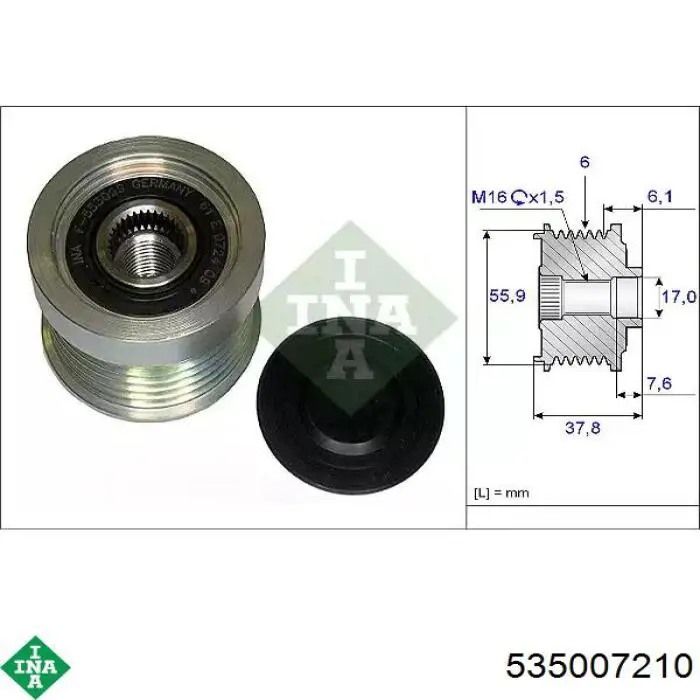 Polia do gerador INA 535007210 preço, a partir de 33,13 USD