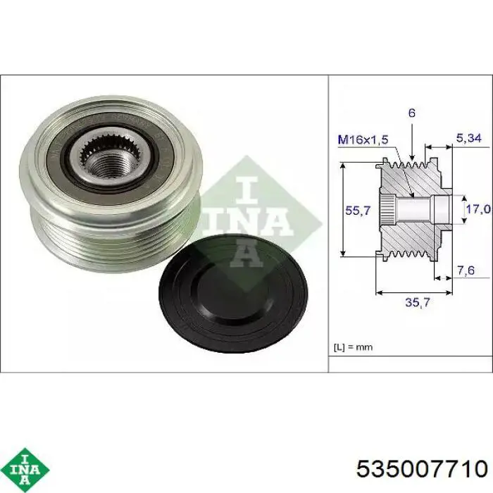 Polia do gerador INA 535007710 preço, a partir de 41,84 USD