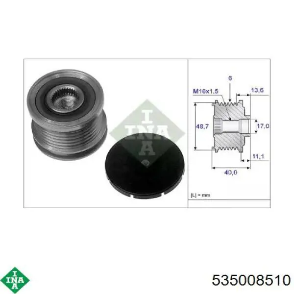 Polia do gerador INA 535008510 preço, a partir de 41,76 USD