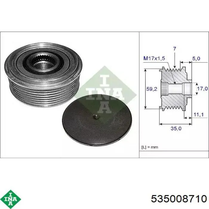 Polia do gerador INA 535008710 preço, a partir de 39,36 USD