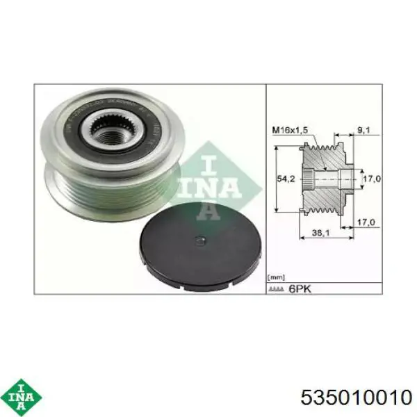 Polia do gerador INA 535010010 preço, a partir de 48,69 USD