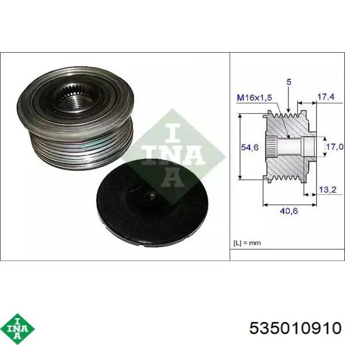 Polia do gerador INA 535010910 preço, a partir de 44,31 USD