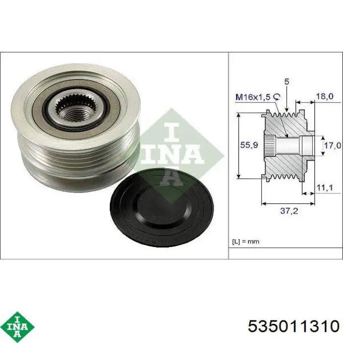 Polia do gerador INA 535011310 preço, a partir de 46,35 USD