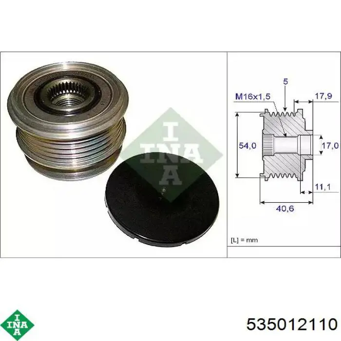 Polia do gerador INA 535012110 preço, a partir de 44,91 USD