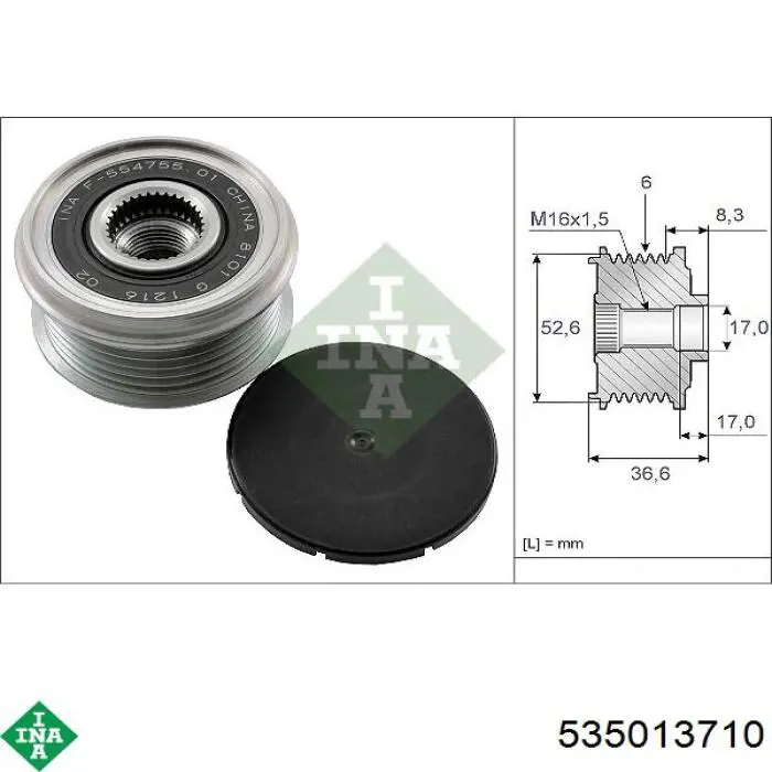Polia do gerador INA 535013710 preço, a partir de 45,38 USD