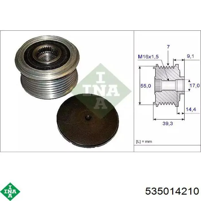 Polia do gerador INA 535014210 preço, a partir de 42,55 USD