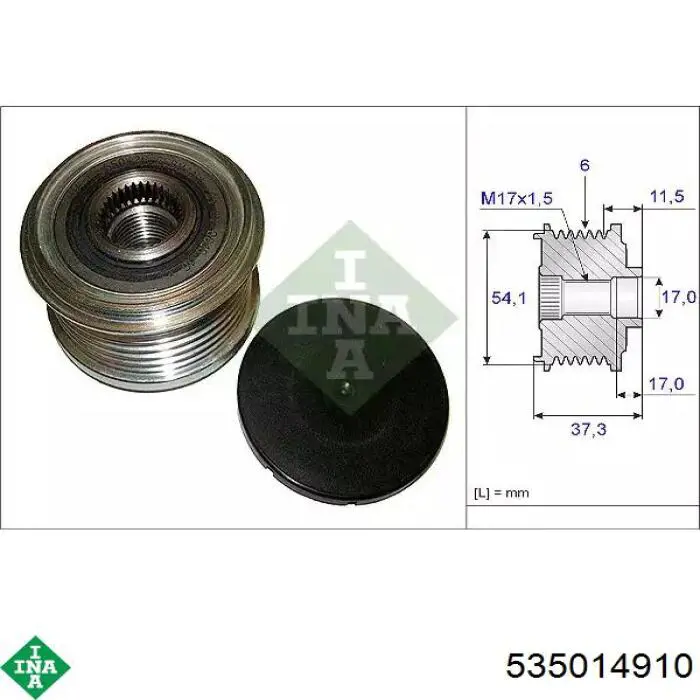 Polia do gerador INA 535014910 preço, a partir de 40,35 USD