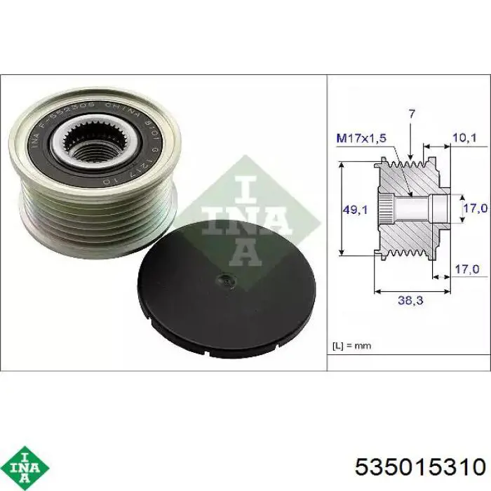 Polia do gerador INA 535015310 preço, a partir de 49,57 USD