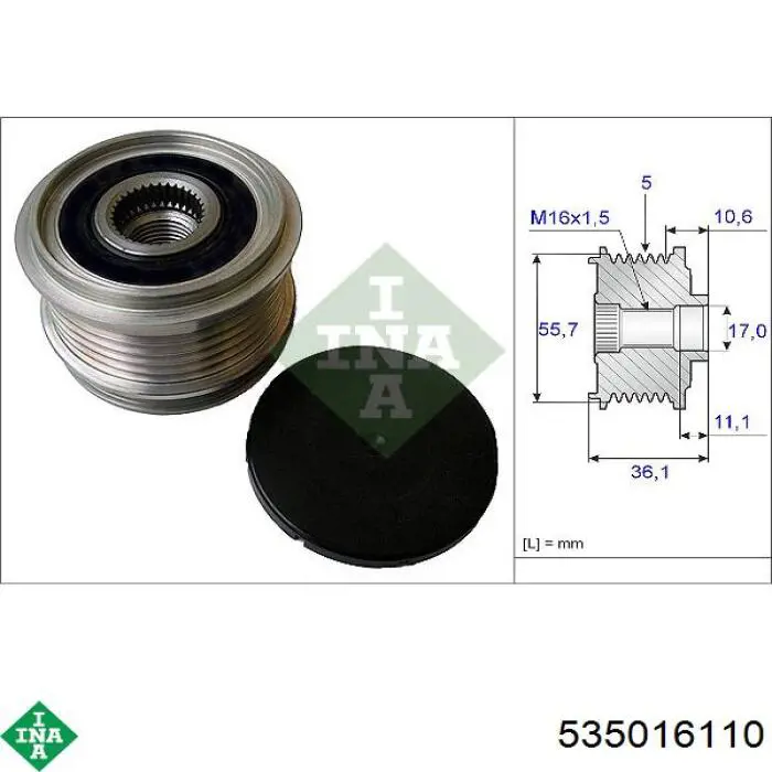 Polia do gerador INA 535016110 preço, a partir de 44,35 USD