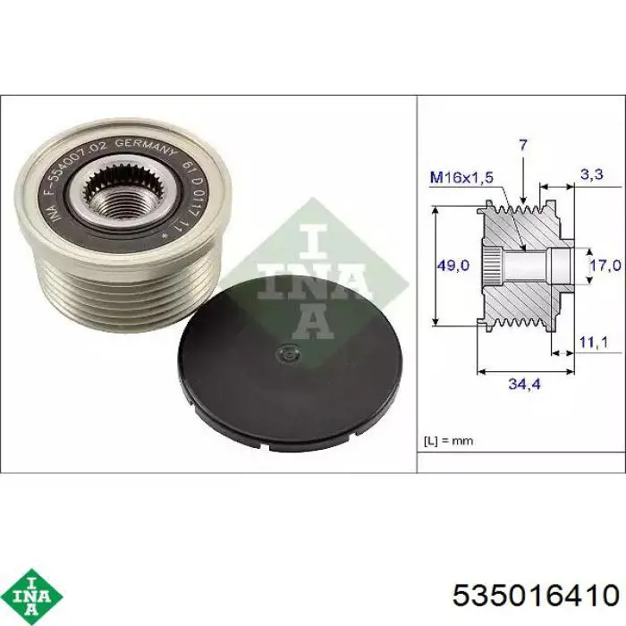 Polia do gerador INA 535016410 preço, a partir de 44,87 USD
