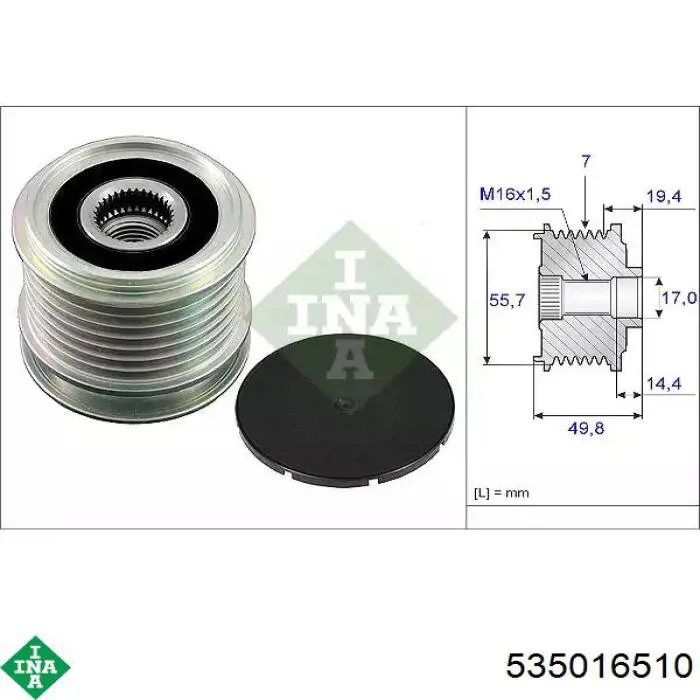 Polia do gerador INA 535016510 preço, a partir de 40,24 USD