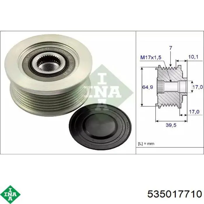 Polia do gerador INA 535017710 preço, a partir de 40,68 USD
