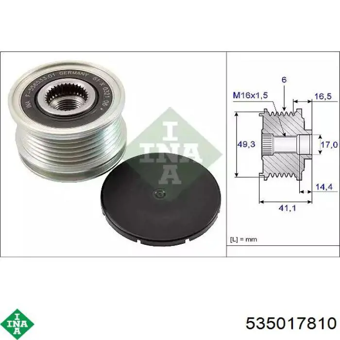 Polia do gerador INA 535017810 preço, a partir de 35,86 USD