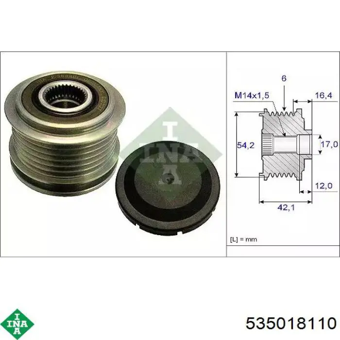 Polia do gerador INA 535018110 preço, a partir de 39,94 USD
