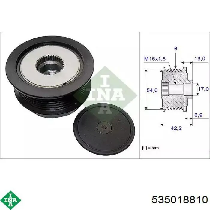 Polia do gerador INA 535018810 preço, a partir de 76,34 USD
