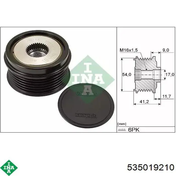 Polia do gerador INA 535019210 preço, a partir de 41,17 USD