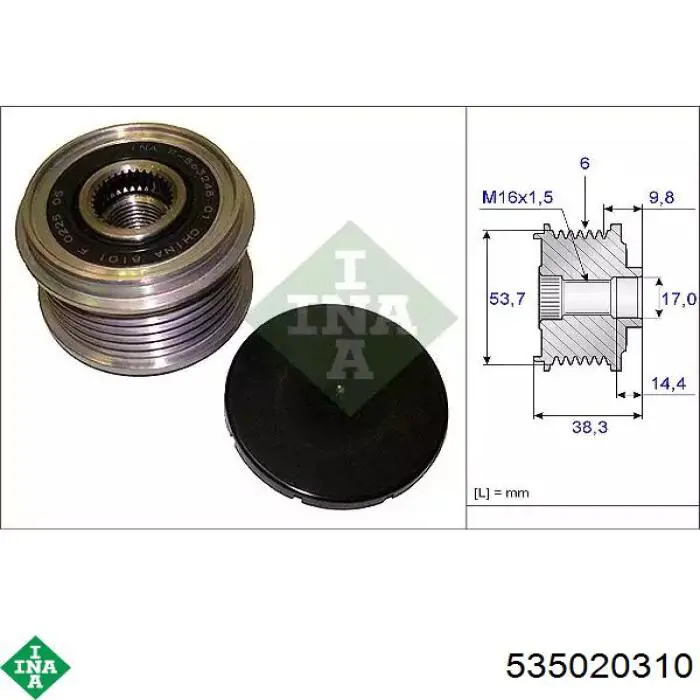 Polia do gerador INA 535020310 preço, a partir de 45,82 USD