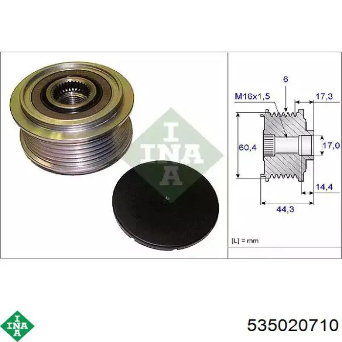 Polia do gerador INA 535020710 preço, a partir de 46,56 USD