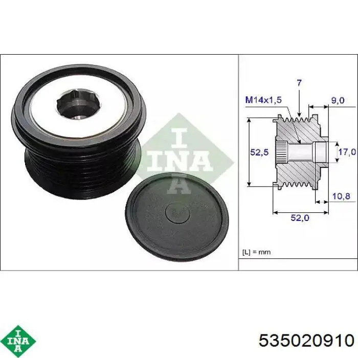 Polia do gerador INA 535020910 preço, a partir de 40,83 USD