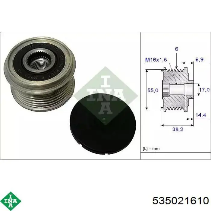 Polia do gerador INA 535021610 preço, a partir de 37,60 USD