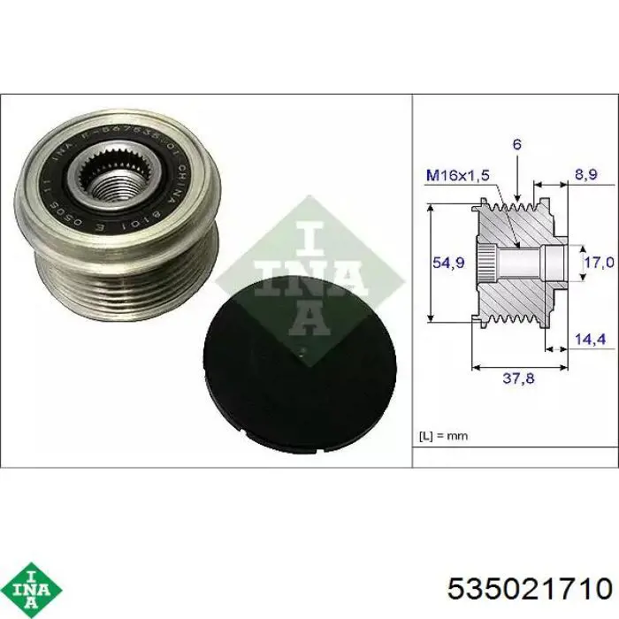 Polia do gerador INA 535021710 preço, a partir de 43,13 USD
