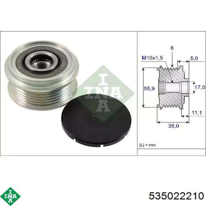 Polia do gerador INA 535022210 preço, a partir de 34,32 USD
