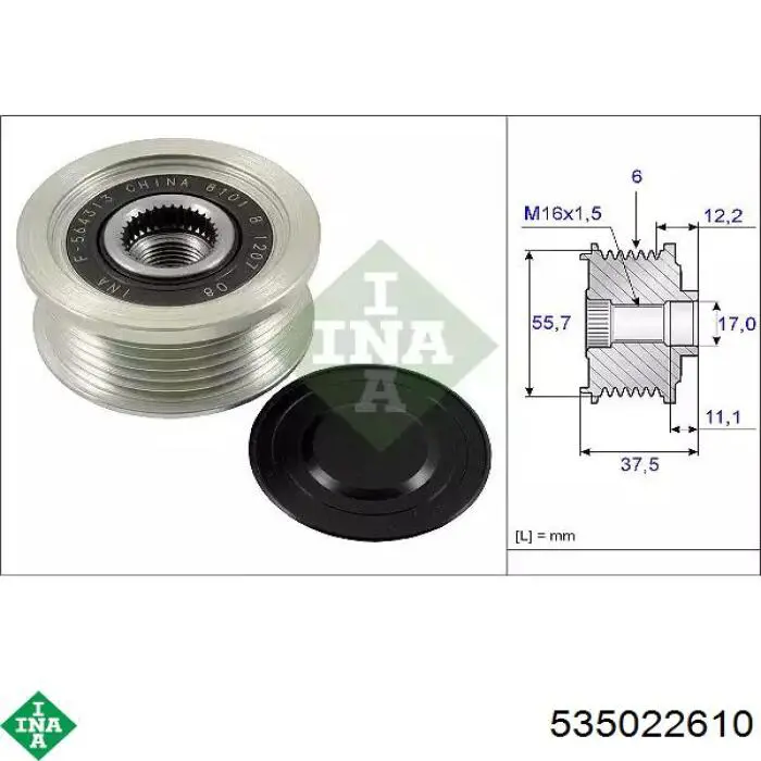 Polia do gerador INA 535022610 preço, a partir de 39,08 USD