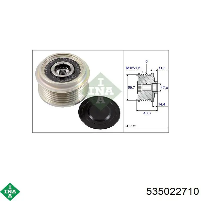 Polia do gerador INA 535022710 preço, a partir de 47,27 USD