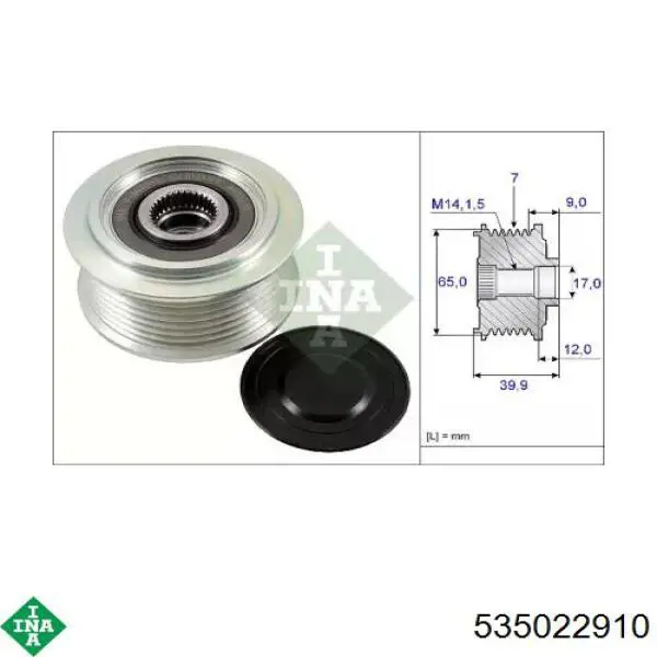 Polia do gerador INA 535022910 preço, a partir de 69,45 USD